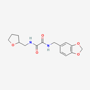 molecular formula C15H18N2O5 B2508845 N-(1,3-benzodioxol-5-ylmethyl)-N'-(tetrahydrofuran-2-ylmethyl)ethanediamide CAS No. 332065-36-8