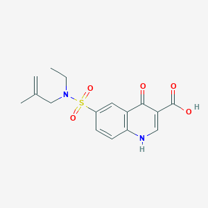 molecular formula C16H18N2O5S B2508846 6-{[Ethyl(2-methylprop-2-en-1-yl)amino]sulfonyl}-4-oxo-1,4-dihydroquinoline-3-carboxylic acid CAS No. 317329-39-8