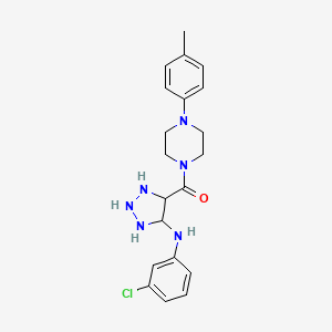 molecular formula C20H21ClN6O B2508848 N-(3-chlorophenyl)-4-[4-(4-methylphenyl)piperazine-1-carbonyl]-1H-1,2,3-triazol-5-amine CAS No. 1291859-09-0
