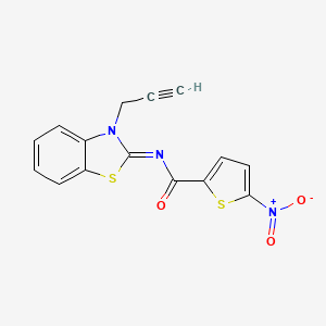 molecular formula C15H9N3O3S2 B2508851 5-nitro-N-(3-prop-2-ynyl-1,3-benzothiazol-2-ylidene)thiophene-2-carboxamide CAS No. 865181-03-9