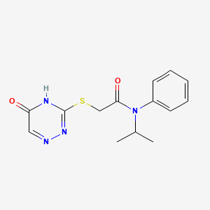 molecular formula C14H16N4O2S B2508852 N-isopropyl-2-((5-oxo-4,5-dihydro-1,2,4-triazin-3-yl)thio)-N-phenylacetamide CAS No. 905765-76-6
