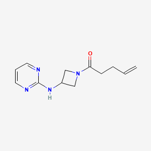 molecular formula C12H16N4O B2508854 1-(3-(Pyrimidin-2-ylamino)azetidin-1-yl)pent-4-en-1-one CAS No. 2034419-98-0