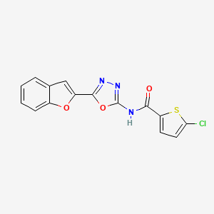 molecular formula C15H8ClN3O3S B2508897 N-[5-(1-benzofuran-2-yl)-1,3,4-oxadiazol-2-yl]-5-chlorothiophene-2-carboxamide CAS No. 921906-44-7