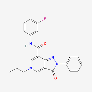 molecular formula C22H19FN4O2 B2508913 N-(3-fluorophenyl)-3-oxo-2-phenyl-5-propyl-2H,3H,5H-pyrazolo[4,3-c]pyridine-7-carboxamide CAS No. 921881-49-4