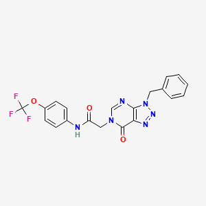 molecular formula C20H15F3N6O3 B2508919 2-(3-benzyl-7-oxo-3H-[1,2,3]triazolo[4,5-d]pyrimidin-6(7H)-yl)-N-(4-(trifluoromethoxy)phenyl)acetamide CAS No. 892468-97-2