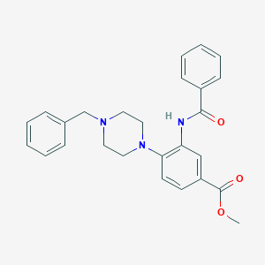 molecular formula C26H27N3O3 B250893 methyl 3-benzamido-4-(4-benzylpiperazin-1-yl)benzoate 