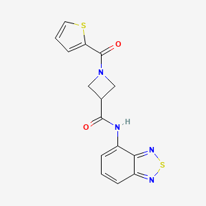 molecular formula C15H12N4O2S2 B2508949 N-(2,1,3-benzothiadiazol-4-yl)-1-(thiophene-2-carbonyl)azetidine-3-carboxamide CAS No. 1286718-80-6