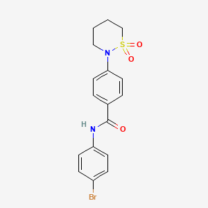 molecular formula C17H17BrN2O3S B2508956 N-(4-bromophenyl)-4-(1,1-dioxido-1,2-thiazinan-2-yl)benzamide CAS No. 1005300-85-5