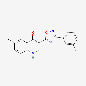 molecular formula C19H15N3O2 B2508964 6-methyl-3-(3-(m-tolyl)-1,2,4-oxadiazol-5-yl)quinolin-4(1H)-one CAS No. 1260712-89-7