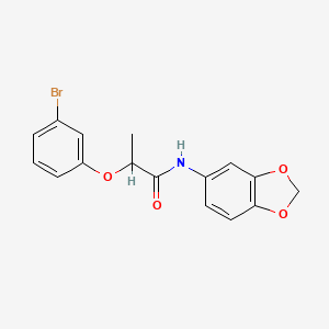 molecular formula C16H14BrNO4 B2508980 N-(1,3-benzodioxol-5-yl)-2-(3-bromophenoxy)propanamide CAS No. 632290-72-3