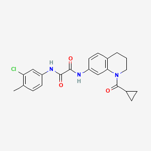 molecular formula C22H22ClN3O3 B2508987 N'-(3-chloro-4-methylphenyl)-N-(1-cyclopropanecarbonyl-1,2,3,4-tetrahydroquinolin-7-yl)ethanediamide CAS No. 898447-56-8