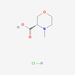 molecular formula C6H12ClNO3 B2508991 (3S)-4-Methyl-3-morpholinecarboxylic acid hydrochloride CAS No. 1965314-55-9