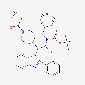1-Piperidinecarboxylic acid, 4-[2-[[(1,1-dimethylethoxy)carbonyl](phenylmethyl)amino]-2-oxo-1-(2-phenyl-1H-benzimidazol-1-yl)ethyl]-, 1,1-dimethylethyl ester