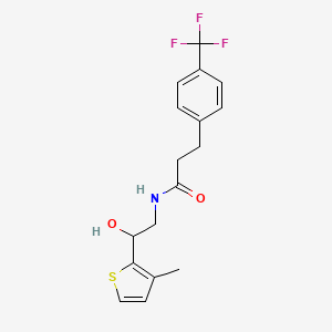 molecular formula C17H18F3NO2S B2509012 N-[2-hydroxy-2-(3-methylthiophen-2-yl)ethyl]-3-[4-(trifluoromethyl)phenyl]propanamide CAS No. 1788846-46-7