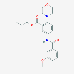 molecular formula C22H26N2O5 B250902 PROPYL 5-(3-METHOXYBENZAMIDO)-2-(MORPHOLIN-4-YL)BENZOATE 