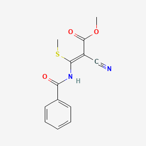 molecular formula C13H12N2O3S B2509030 methyl (Z)-3-benzamido-2-cyano-3-methylsulfanylprop-2-enoate CAS No. 87693-81-0