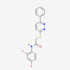 molecular formula C18H13F2N3OS B2509040 N-(2,4-difluorophenyl)-2-[(6-phenylpyridazin-3-yl)sulfanyl]acetamide CAS No. 872688-42-1