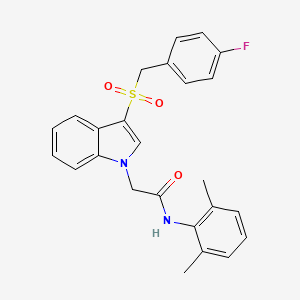 molecular formula C25H23FN2O3S B2509044 N-(2,6-dimethylphenyl)-2-{3-[(4-fluorophenyl)methanesulfonyl]-1H-indol-1-yl}acetamide CAS No. 893252-17-0