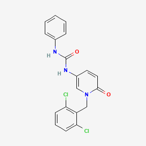 molecular formula C19H15Cl2N3O2 B2509073 N-[1-(2,6-dichlorobenzyl)-6-oxo-1,6-dihydro-3-pyridinyl]-N'-phenylurea CAS No. 338784-63-7