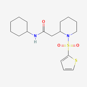 molecular formula C17H26N2O3S2 B2509084 N-cyclohexyl-2-[1-(thiophene-2-sulfonyl)piperidin-2-yl]acetamide CAS No. 941905-51-7