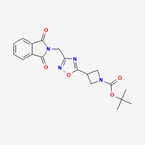 molecular formula C19H20N4O5 B2509119 Tert-butyl 3-(3-((1,3-dioxoisoindolin-2-yl)methyl)-1,2,4-oxadiazol-5-yl)azetidine-1-carboxylate CAS No. 1809490-48-9