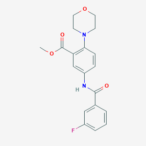 molecular formula C19H19FN2O4 B250915 Methyl 5-[(3-fluorobenzoyl)amino]-2-(4-morpholinyl)benzoate 