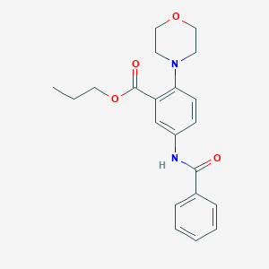 molecular formula C21H24N2O4 B250916 PROPYL 5-BENZAMIDO-2-(MORPHOLIN-4-YL)BENZOATE 