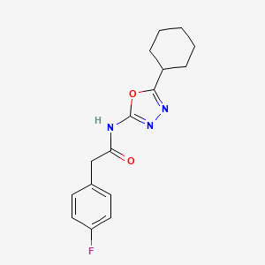 N-(5-cyclohexyl-1,3,4-oxadiazol-2-yl)-2-(4-fluorophenyl)acetamide