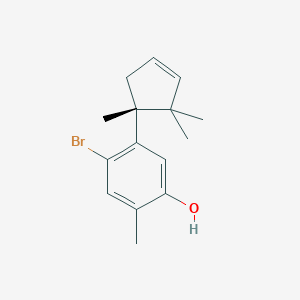 molecular formula C15H19BrO B025092 4-Bromo-2-methyl-5-[(R)-1,2,2-trimethyl-3-cyclopenten-1-yl]phenol CAS No. 103439-84-5