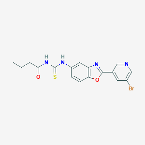 molecular formula C17H15BrN4O2S B250924 N-[[2-(5-bromopyridin-3-yl)-1,3-benzoxazol-5-yl]carbamothioyl]butanamide 