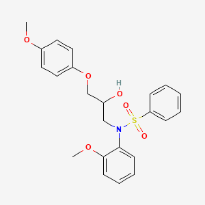 molecular formula C23H25NO6S B2509248 N-[2-hydroxy-3-(4-methoxyphenoxy)propyl]-N-(2-methoxyphenyl)benzenesulfonamide CAS No. 864940-00-1