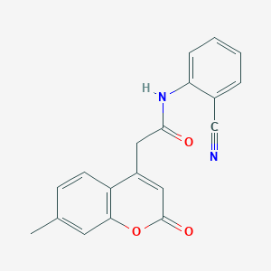 molecular formula C19H14N2O3 B2509259 N-(2-cyanophenyl)-2-(7-methyl-2-oxo-2H-chromen-4-yl)acetamide CAS No. 919856-67-0