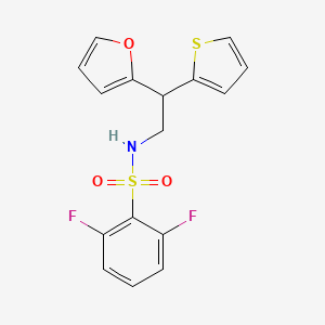 2,6-difluoro-N-[2-(furan-2-yl)-2-(thiophen-2-yl)ethyl]benzene-1-sulfonamide