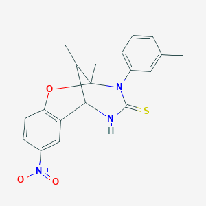 2,11-dimethyl-8-nitro-3-(m-tolyl)-5,6-dihydro-2H-2,6-methanobenzo[g][1,3,5]oxadiazocine-4(3H)-thione