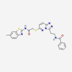 N-(2-(6-((2-((6-methylbenzo[d]thiazol-2-yl)amino)-2-oxoethyl)thio)-[1,2,4]triazolo[4,3-b]pyridazin-3-yl)ethyl)benzamide