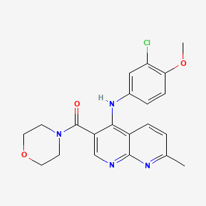 molecular formula C21H21ClN4O3 B2509298 N-(3-chloro-4-methoxyphenyl)-7-methyl-3-(morpholine-4-carbonyl)-1,8-naphthyridin-4-amine CAS No. 1251627-03-8