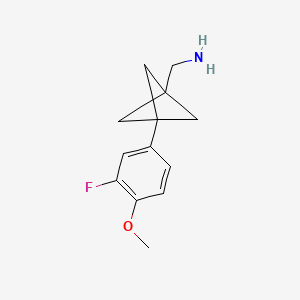 [3-(3-Fluoro-4-methoxyphenyl)-1-bicyclo[1.1.1]pentanyl]methanamine