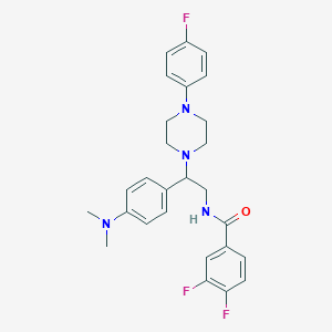 N-{2-[4-(dimethylamino)phenyl]-2-[4-(4-fluorophenyl)piperazin-1-yl]ethyl}-3,4-difluorobenzamide
