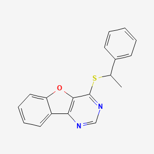 4-((1-Phenylethyl)thio)benzofuro[3,2-d]pyrimidine