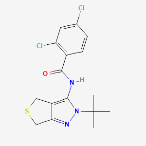 molecular formula C16H17Cl2N3OS B2509345 N-(2-(tert-butyl)-4,6-dihydro-2H-thieno[3,4-c]pyrazol-3-yl)-2,4-dichlorobenzamide CAS No. 361168-73-2