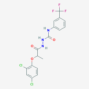 molecular formula C17H14Cl2F3N3O3 B2509349 1-(2-(2,4-Dichlorophenoxy)propionyl)-4-(3-(trifluoromethyl)phenyl)semicarbazide CAS No. 894955-04-5