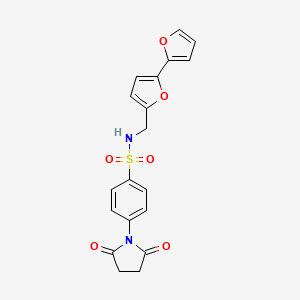 molecular formula C19H16N2O6S B2509388 N-([2,2'-bifuran]-5-ylmethyl)-4-(2,5-dioxopyrrolidin-1-yl)benzenesulfonamide CAS No. 2034564-95-7