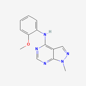 molecular formula C13H13N5O B2509408 N-(2-methoxyphenyl)-1-methyl-1H-pyrazolo[3,4-d]pyrimidin-4-amine CAS No. 404837-26-9