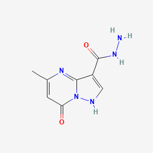 molecular formula C8H9N5O2 B2509417 5-Methyl-7-oxo-4,7-dihydropyrazolo[1,5-a]pyrimidine-3-carbohydrazide CAS No. 2121961-96-2