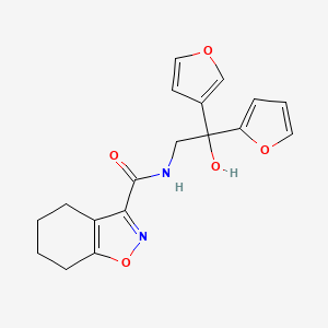 molecular formula C18H18N2O5 B2509445 N-[2-(furan-2-yl)-2-(furan-3-yl)-2-hydroxyethyl]-4,5,6,7-tetrahydro-1,2-benzoxazole-3-carboxamide CAS No. 2034236-08-1