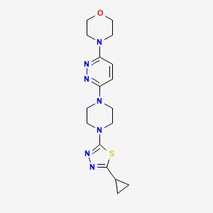 molecular formula C17H23N7OS B2509455 4-{6-[4-(5-Cyclopropyl-1,3,4-thiadiazol-2-yl)piperazin-1-yl]pyridazin-3-yl}morpholine CAS No. 2415492-18-9