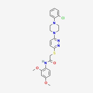 molecular formula C24H26ClN5O3S B2509503 2-({6-[4-(2-chlorophenyl)piperazin-1-yl]pyridazin-3-yl}sulfanyl)-N-(2,4-dimethoxyphenyl)acetamide CAS No. 1207047-29-7