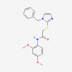molecular formula C20H21N3O3S B2509514 2-[(1-benzyl-1H-imidazol-2-yl)sulfanyl]-N-(2,4-dimethoxyphenyl)acetamide CAS No. 893362-08-8