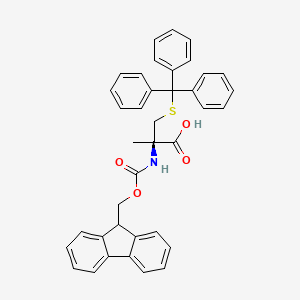 molecular formula C38H33NO4S B2509518 N-[(9H-Fluoren-9-ylmethoxy)carbonyl]-2-methyl-S-(triphenylmethyl)-L-cysteine CAS No. 725728-43-8