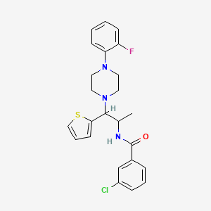 3-chloro-N-{1-[4-(2-fluorophenyl)piperazin-1-yl]-1-(thiophen-2-yl)propan-2-yl}benzamide